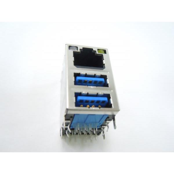 RJ45+USB 3.0 A Type Receptacle Right Angle, Dip Type W/LED - 5430-360-304-03