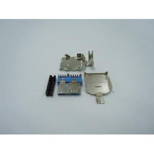 USB 3.0 B Type Plug, Solder Type W/ Clip, 4PCS - 5422-X14-C12-01