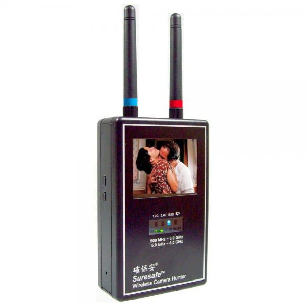 Mini Wireless Camera Hunter 900 MHz - 3.0 GHz, 5.0 â€“ 6.0 GHz  / Full Band Video Scanner / Anti-Spy Camera Solution / Counter Surveillance / Wireless Analog Camera Hunter