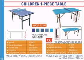 Children Table Tennis Table