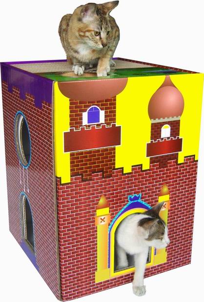 The skillful manufactured castle is designed for your lovely kitty.