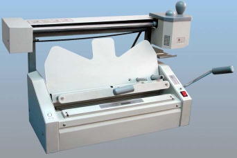 Perfect binding machine with roughener unit.