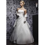 Wedding Dress – Fashionable Graceful Dame Bride Sleek Satin Tube-tops Wedding Dress