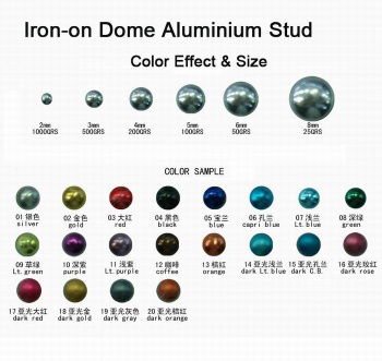 Iron-on Dome Aluminium Stud - 003