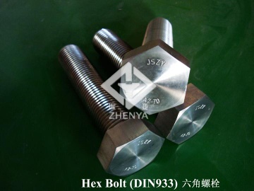 Hex bolt(Din931/Din933)/Hexagon bolt/Stainless steel bolt/Fastener