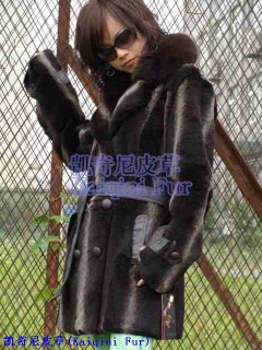 Discount rabbit fur outwear+fox fur collar s-58