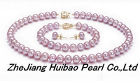pink freshwater pearl necklace set