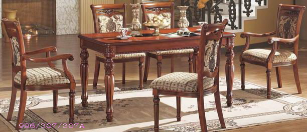 antique wood hand-carved dining room sets