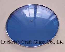 Round toughened glass lid (G-type, Low-dome in blue color)