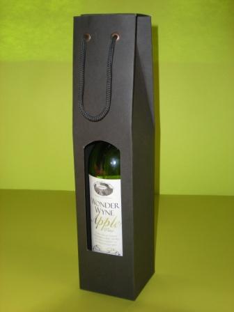 Black wine bottle bags with handle and top cap
