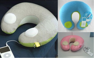 music neck pillow ,music pillow,mp3 pillow,speaker pillow,ipod pillow
