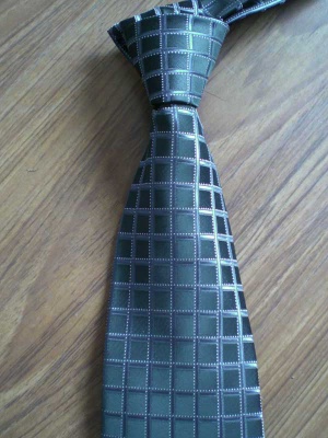 blue polyster necktie