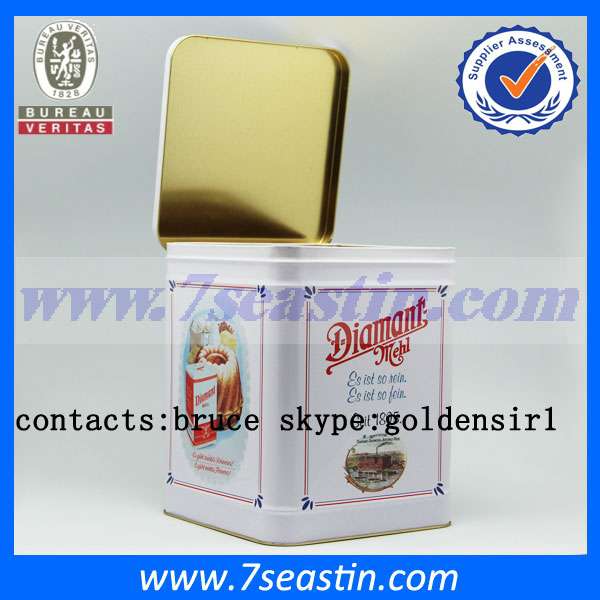 high quality big square cookie biscuit packing tin box