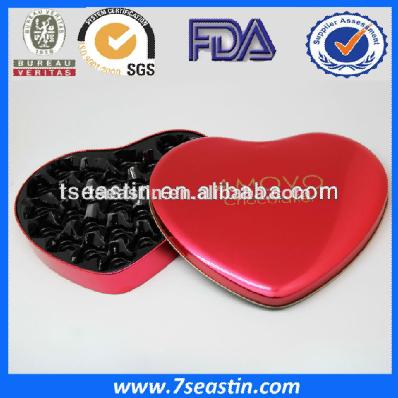 heart shaped metal tin chocolate caddy &gift candy tin box wholesale