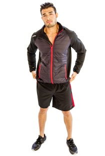 Men’s Black Gym Jacket With Red Borders - M006