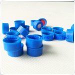 9mm Blue PP Caps with White PTFE/Red Silicone for 2ml HPLC Vials, Screw Thread, Without Middle Hole