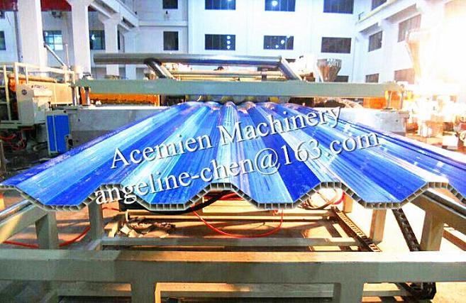 Plastic PVC hollow roof tile roofing sheet extrusion making machine production line