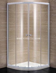 White aluminum profile with 5mm glass sliding shower enclosure - 7027