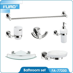 Wall mounted brass chrome bathroom accessory set - FA-22700
