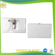 PVC clear badge holder with pin and clip - HY-BH055