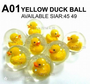 3D yellow duck bouncing ball