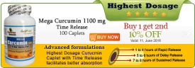 Mega Curcumin 1100 Time Release 100 Caplets - PC4230