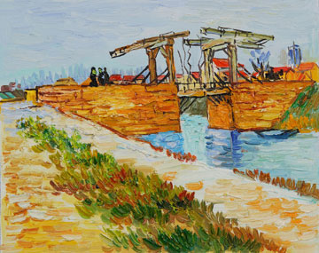 Langlois Bridge at Arles with Road Alongside the Canal Oil Paintings