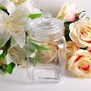 Square big size crystal glass jars with lid