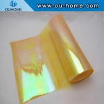 Holographic PVC vinyl film yellow iris film