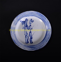 Chinese traditional design cast iron enamel vegetable plate - SB-3016