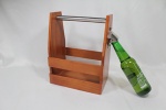 Wood Bar Beer Carrier with bottle opener - beer caddy