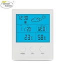 Digital Hygrometer Indoor Thermometer Humidity Gauge with Backlight Temperature Humidity Weather Time Monitor
