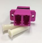 Plastic LC To LC Fiber Adapter Duplex Multimode Fiber Core Pink Color