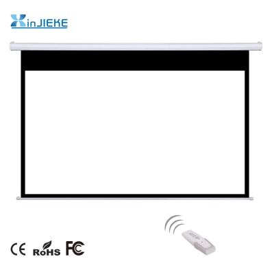 Wall Mount Projection High Resolution Motorized Electric Projector Screen with Remote Control - XJK-EP