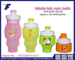 530ml Empty Silicone Kids Drink Bottles With Straw