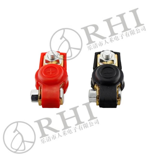 Red & black covered battery clip