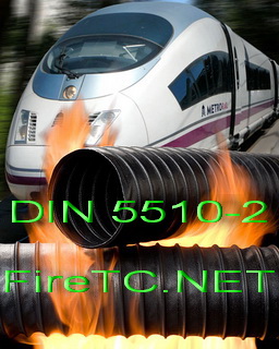 DIN5510-2 : Preventive fire protection in railway vehicles; Part 2: Fire behaviour and fire side effects of materials and parts, classification, requirement and test methods.