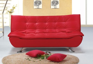 Designer Red Faux Leather Sofa Bed 4 Seater (Model: S/B003-R)
