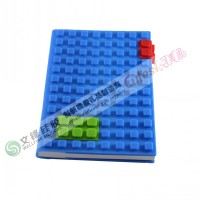 A5 size silicone notebook with lego blocks design