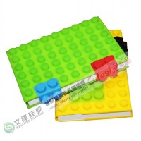 silicone notebook cover with lego blocks design