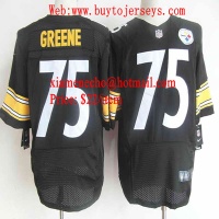 Nike Pittsburgh Steelers #75 GREENE Black Elite Jerseys