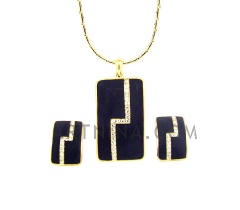 18k gold plated with black square drop jewelry sets