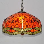 Tiffany dragonfly pattern chandelier classic European pastoral Art den restaurant chandelier