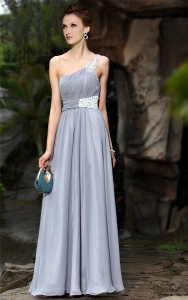 DORISQUEEN 2011 latest one-shoulder maxi beading bridesmaid dress