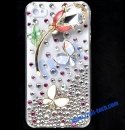 Luxurious 3D Rhinestone Diamond Crystal Plastic Hard Case for iPhone 4(Gorgeous Flowers)