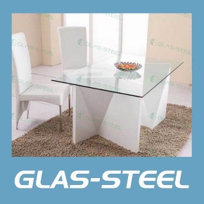 Home furniture extension white glass dining table