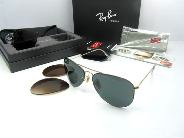 Ray Ban sunglasses RB3460 001-71 In Gold with Dark Lens and Light Brown Lens and polarized Brown Lens