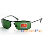 Ray Ban RB3339 Lifestyle Sunglasses Black Frame with Green Lens