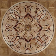 Hardwood parquet flooring medallion inlay flooring