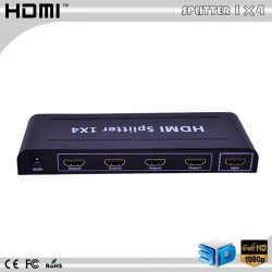 SFX 4 Ports High Speed HDMI Splitter Full HD 3D 1080P 1 Device to 4 TVs Powered